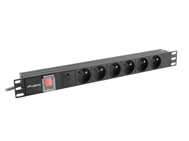 Traka za napajanje LANBERG PDU RACK 19" (1U, 16A, 6X 230V PL, 2m)-1
