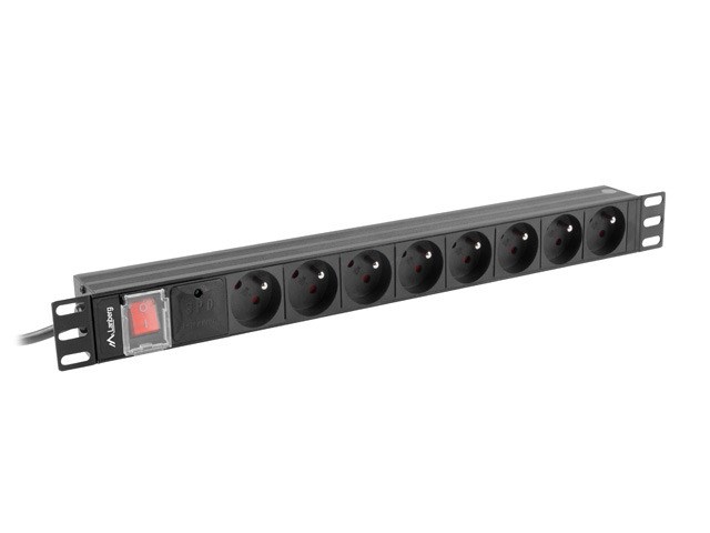 Traka za napajanje LANBERG PDU RACK 19" (1U, 16A, 8X 230V PL, 2m)-0