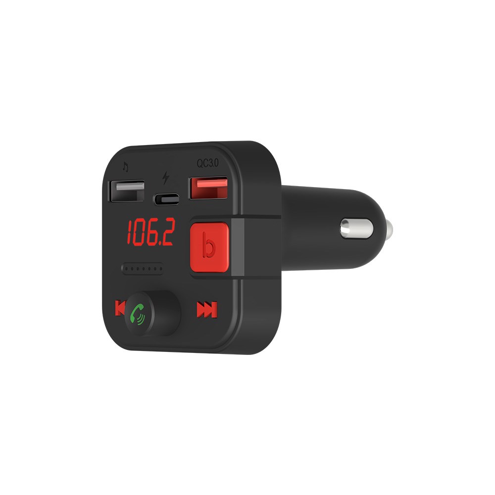 FM transmitter SAVIO TR-15 Bluetooth 5.3, QC 3.0 punjač, LED zaslon, Bass Boost crni-2