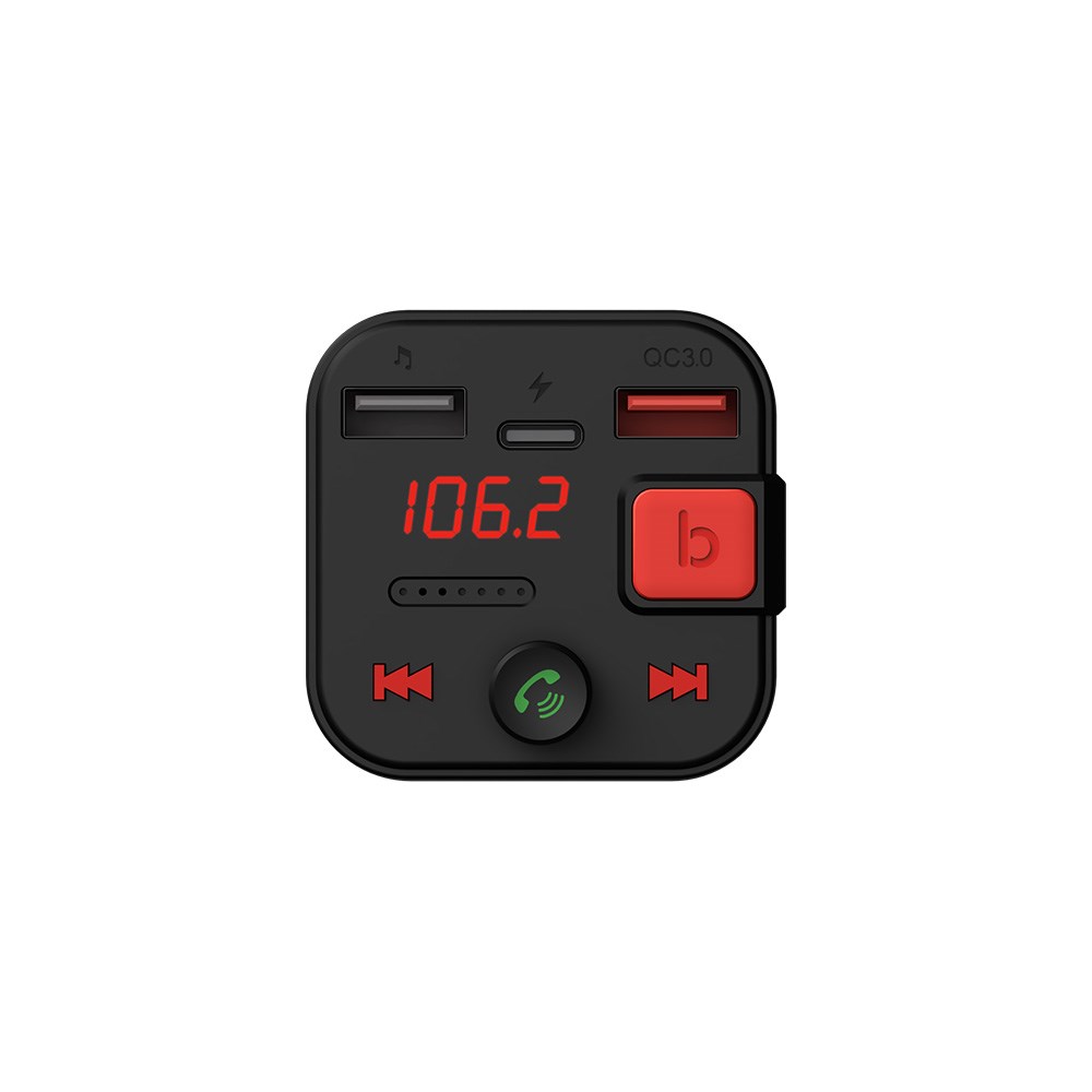 FM transmitter SAVIO TR-15 Bluetooth 5.3, QC 3.0 punjač, LED zaslon, Bass Boost crni-1