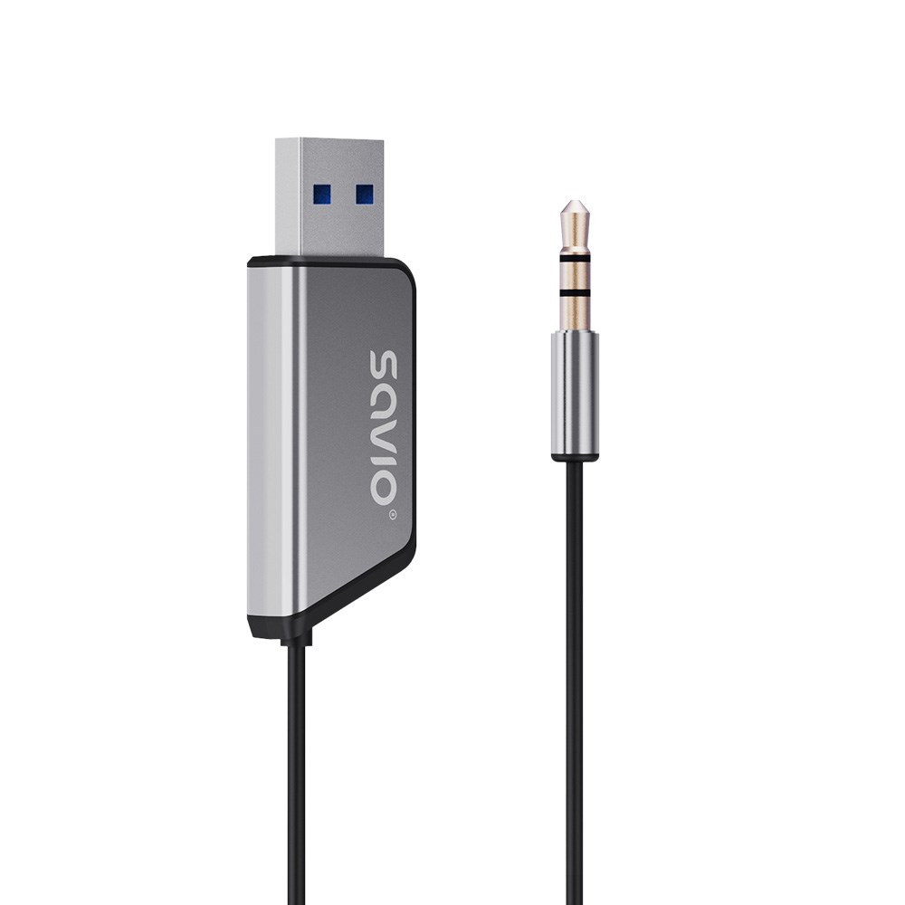 Savio TR-16 Transmitter AUX adapter with hands-free function, Bluetooth 5.3, Google Assistant/Siri-2