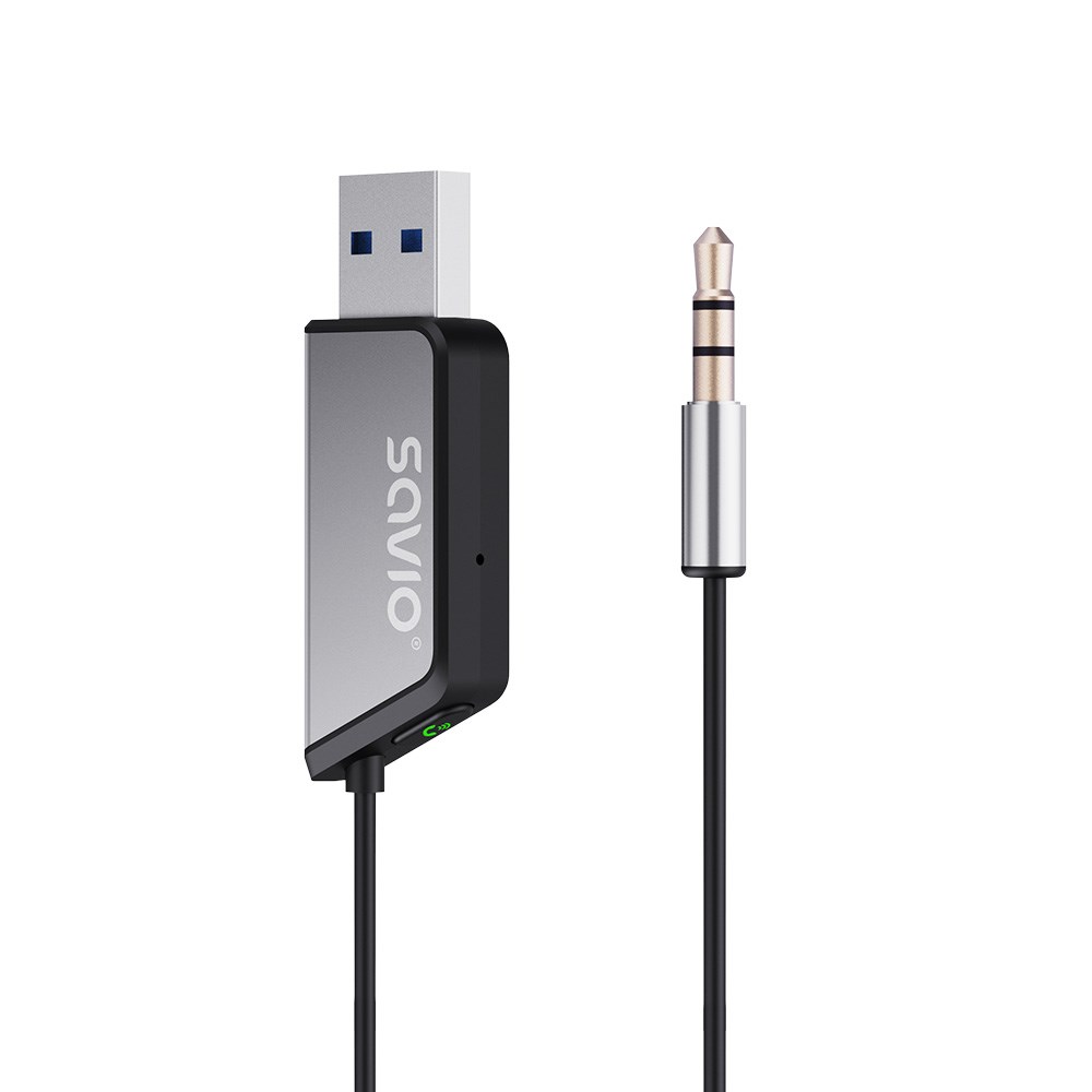 Savio TR-16 Transmitter AUX adapter with hands-free function, Bluetooth 5.3, Google Assistant/Siri-3