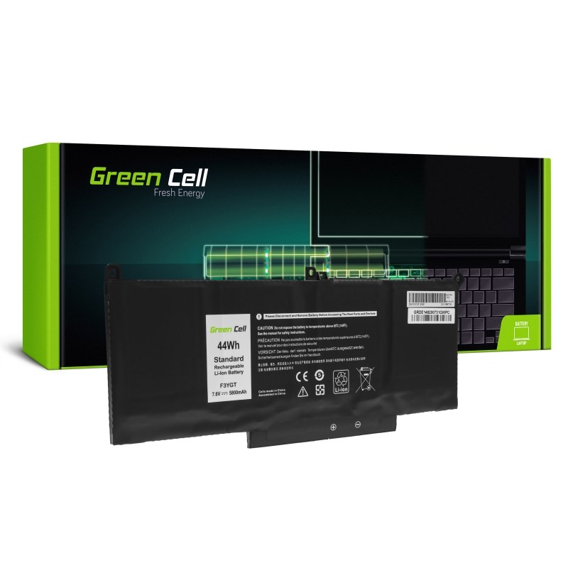Baterija za laptop GREEN CELL DE148 (Lithium Polymer, 7.6 V, 5800 mAh, 44 Wh, Crna)