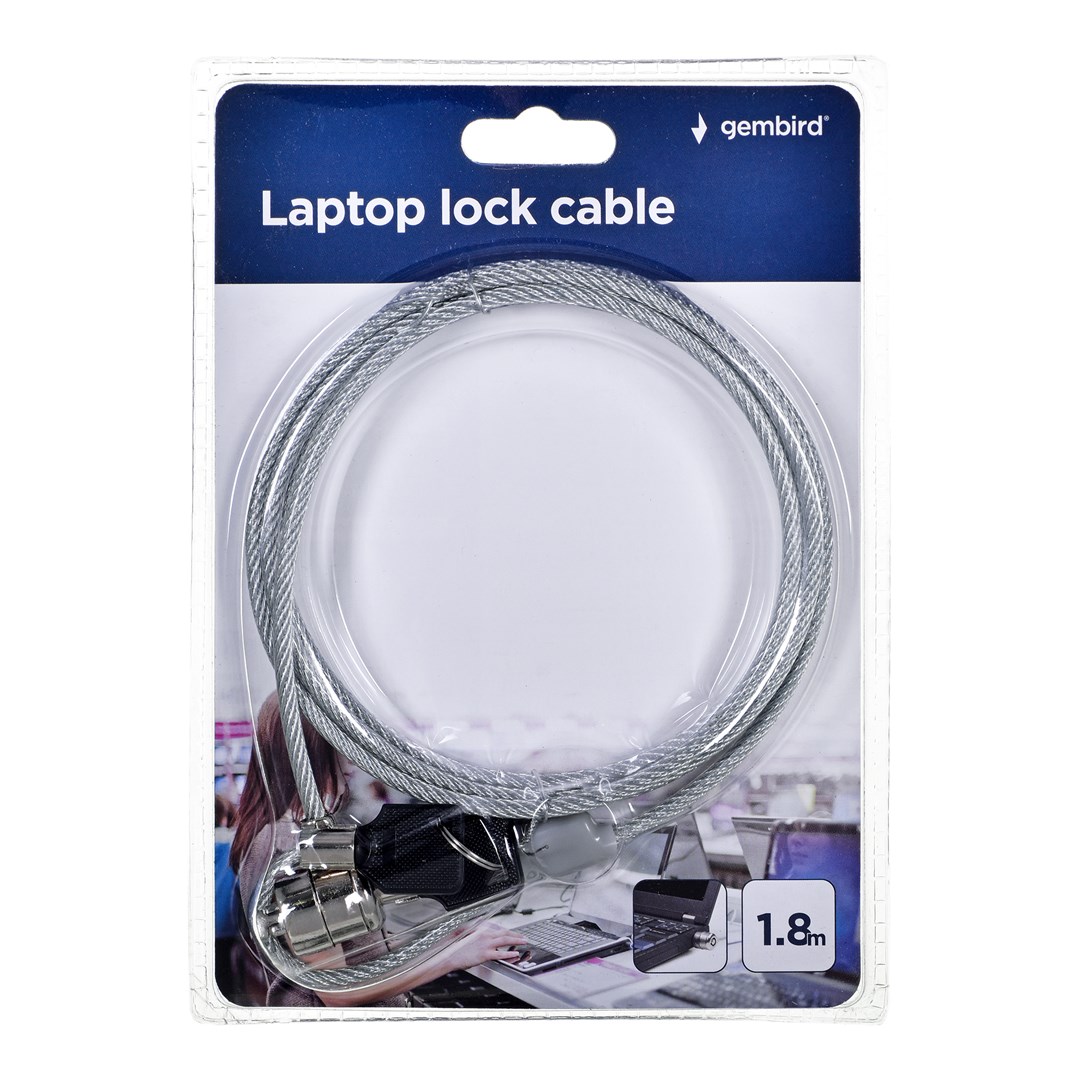 Kabel za zaključavanje GEMBIRD LK-K-01 (srebrni, 1.8 m)-0