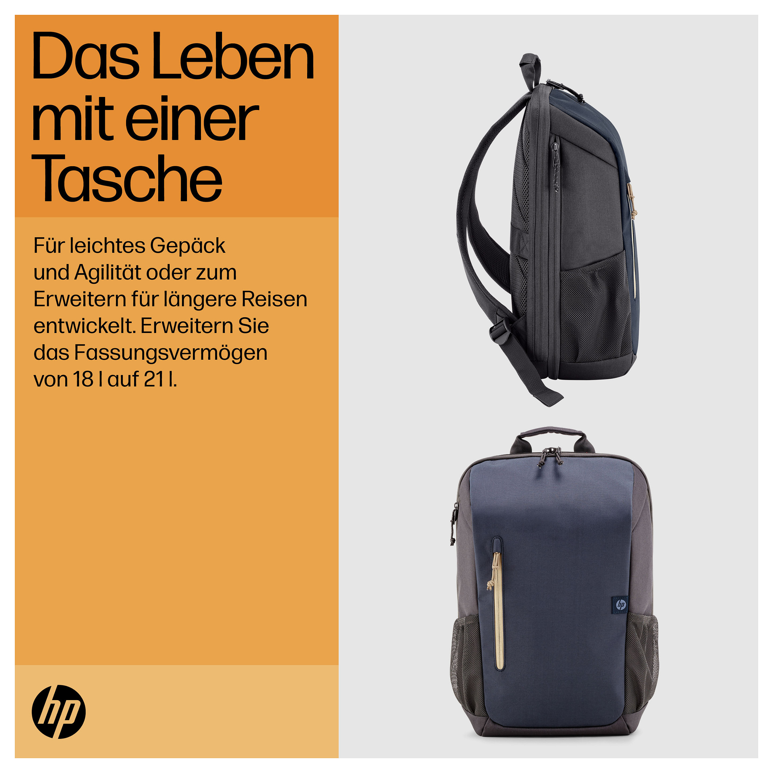 Ruksak HP TRAVEL 15.6 (siva boja, 18 L, poliester)-7