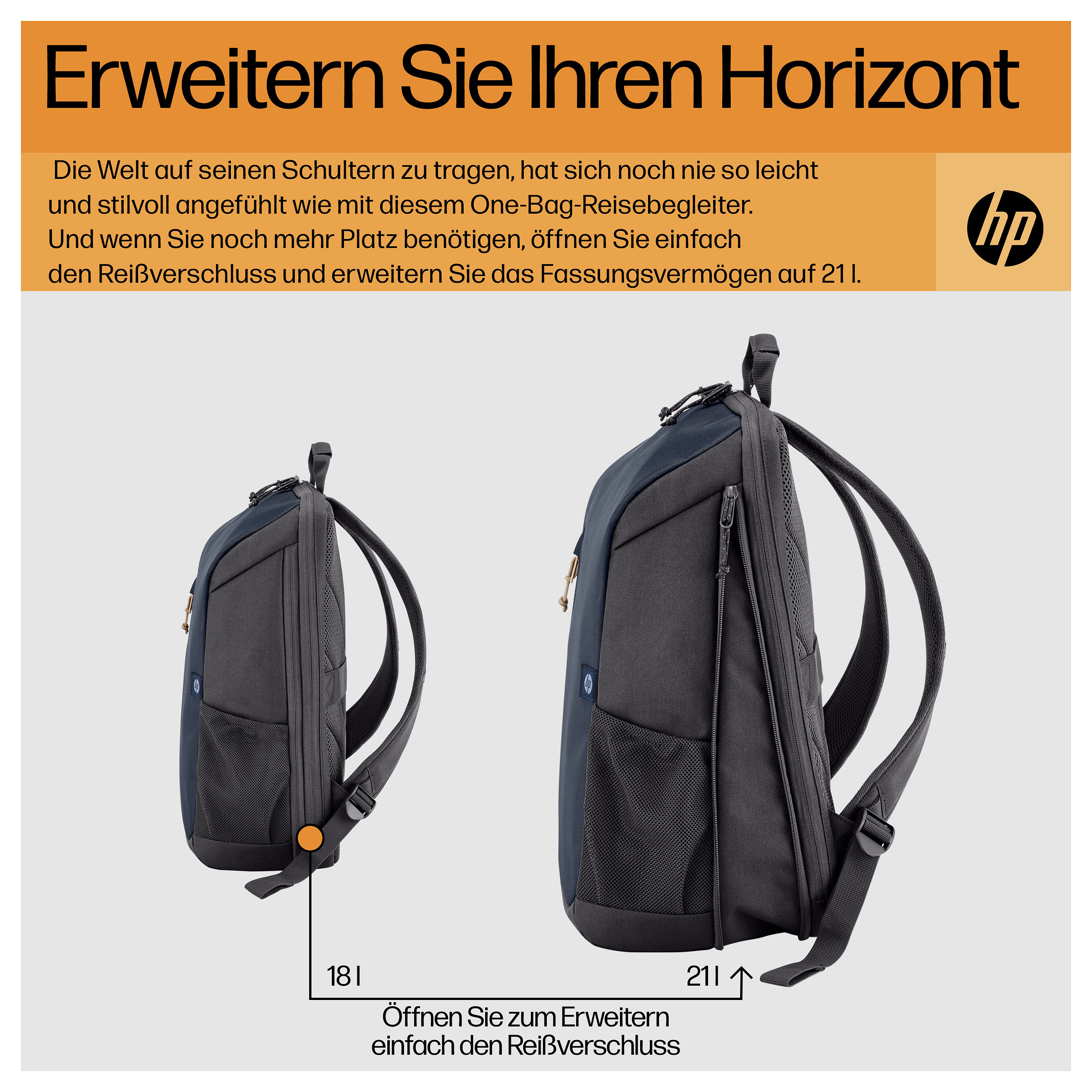 Ruksak HP TRAVEL 15.6 (siva boja, 18 L, poliester)-9