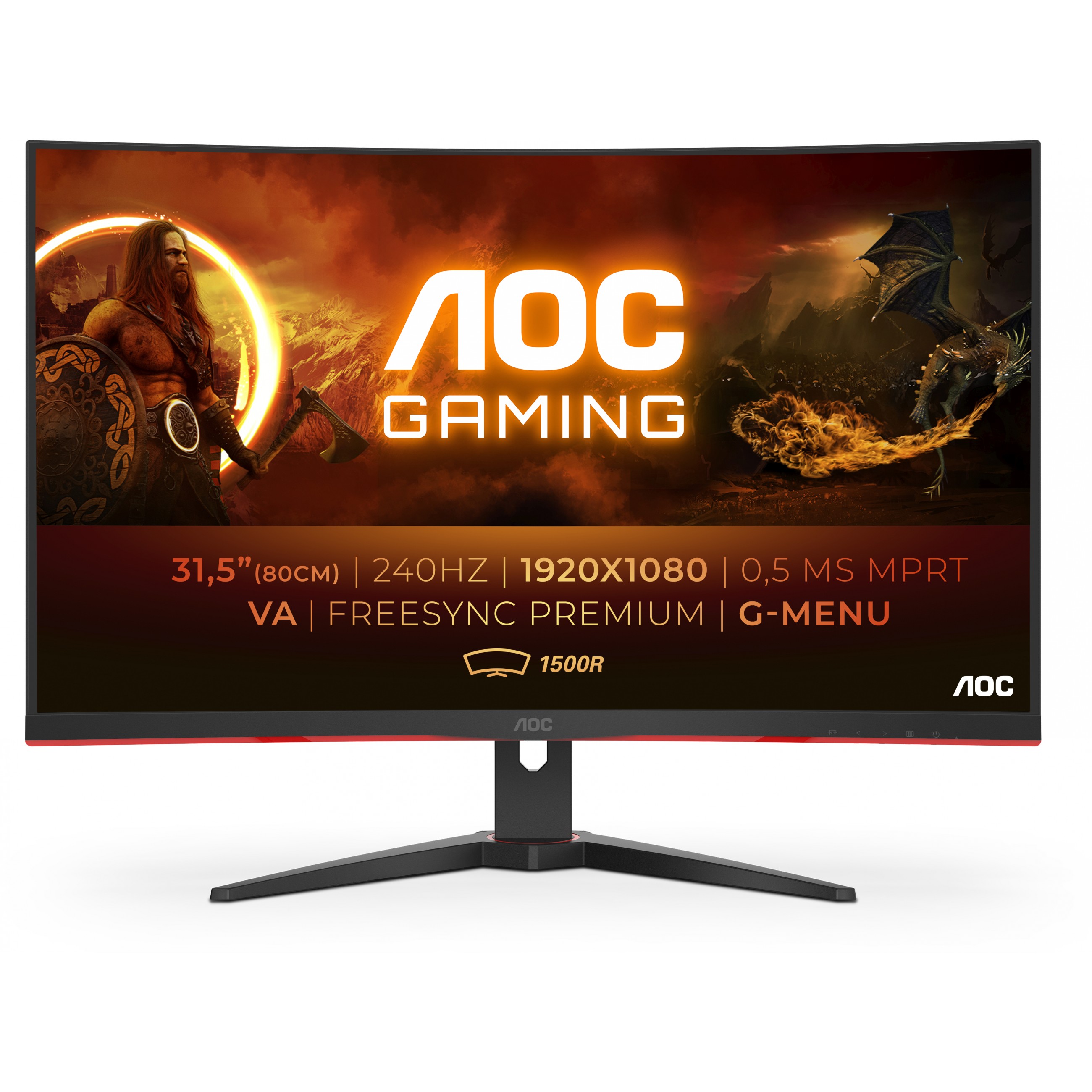 Gaming monitor AOC C32G2ZE 31.5" LED VA 240Hz, zakrivljeni-17