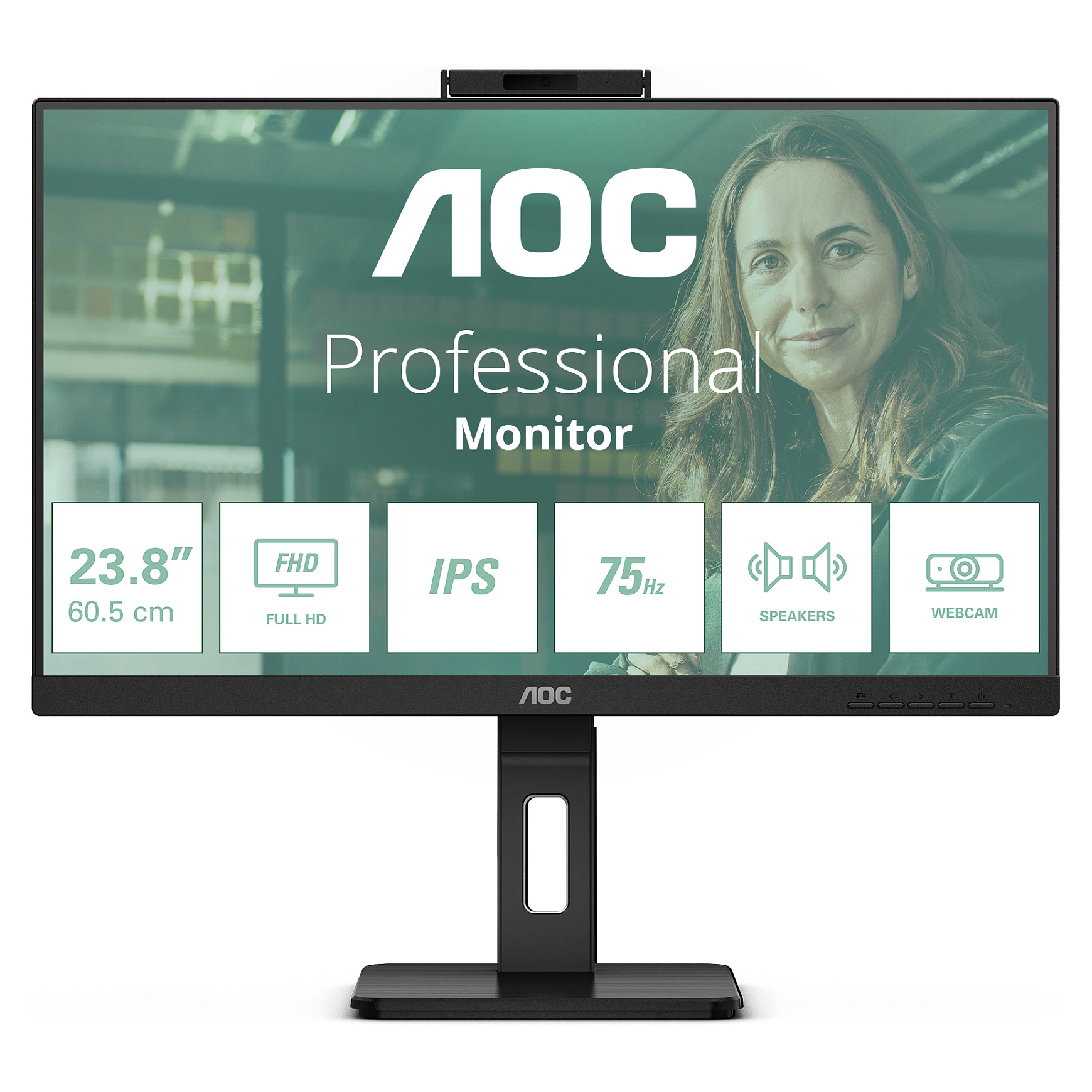 Monitor AOC 24P3QW (23.8" ips, 75hz, 1920 x 1080 fhd)-0