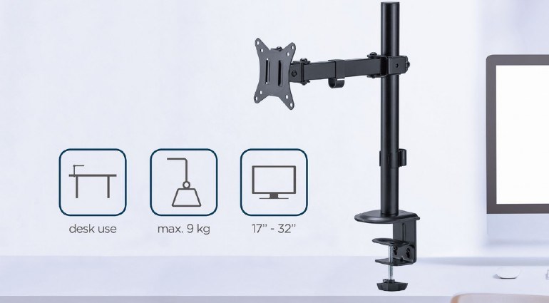 Gembird MA-D1-03 monitor mount / stand 81.3 cm (32") Black Desk-5