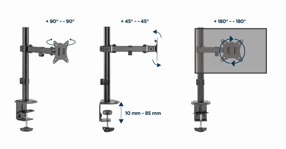 Gembird MA-D1-03 monitor mount / stand 81.3 cm (32") Black Desk-18