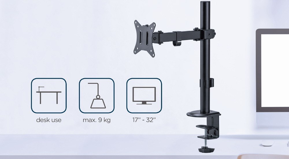 Gembird MA-D1-03 monitor mount / stand 81.3 cm (32") Black Desk-21