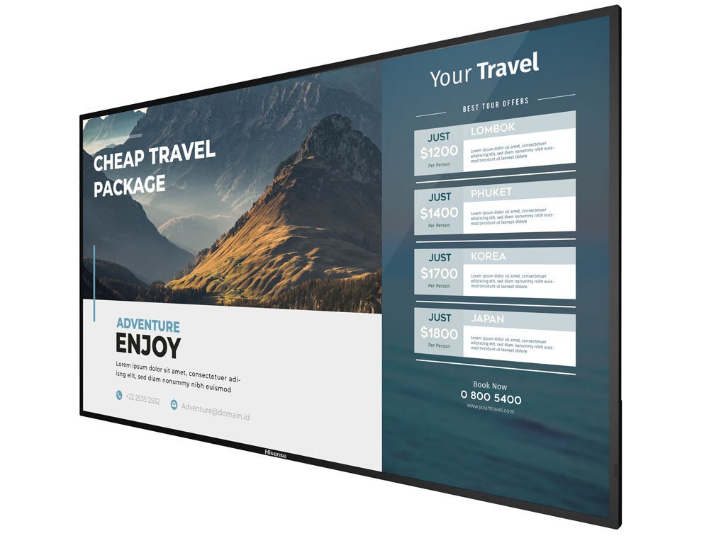 Digitalni zaslon HISENSE 55B4E31T 55" VA 3840 x 2160 4K UHD 60Hz Direct-LED / ugrađeni procesor / Android 8 / crni-2