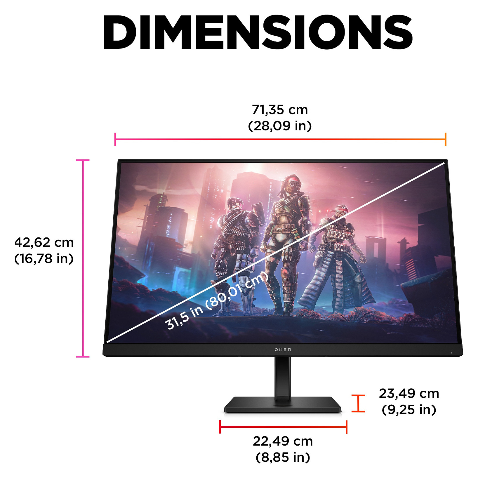 Monitor HP OMEN by HP 32q 780K0E9 (31.5" IPS, 165Hz, 2560 x 1440 QHD, gaming crni)-14