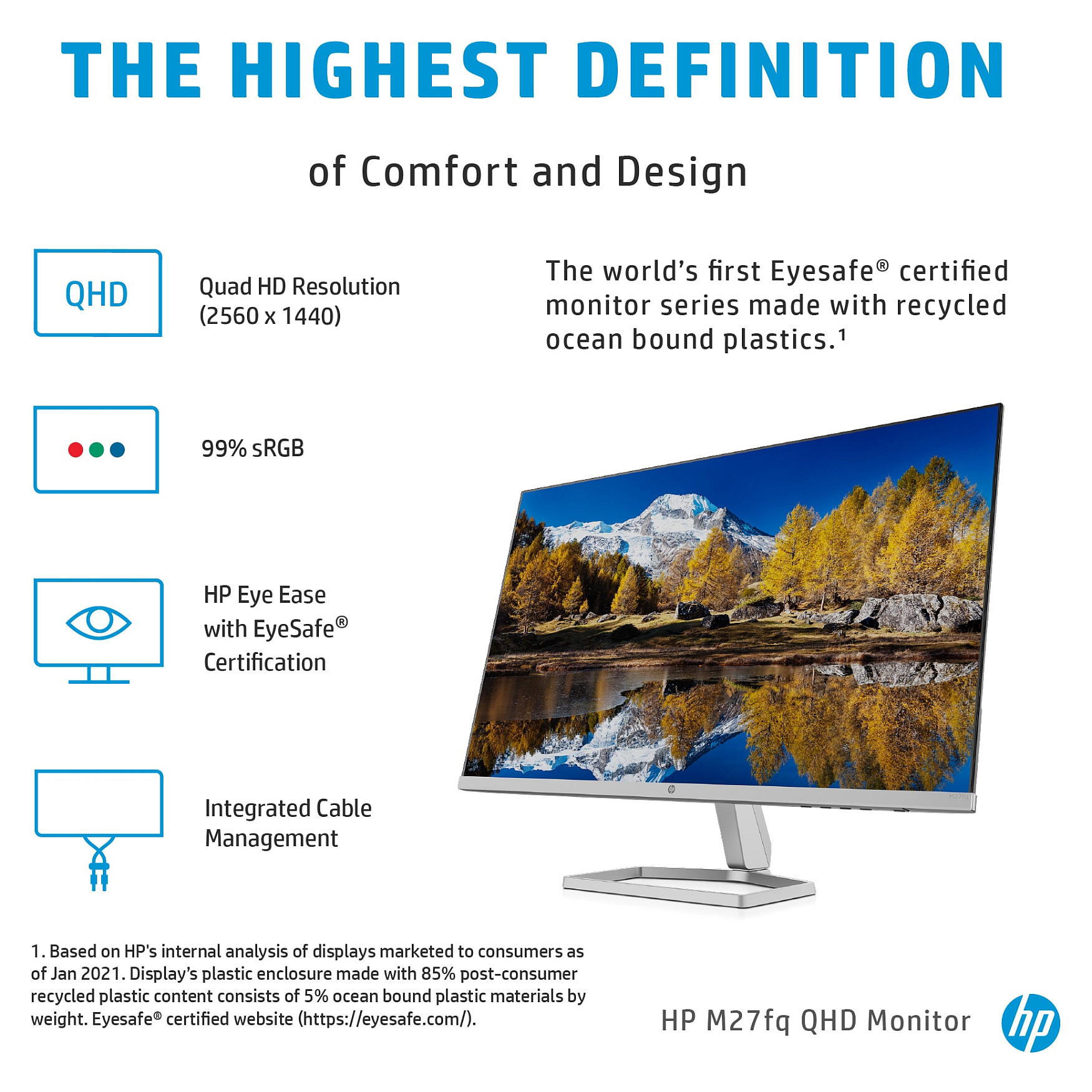 Monitor HP M27fq (27" IPS, QHD, 75Hz) srebrni-7
