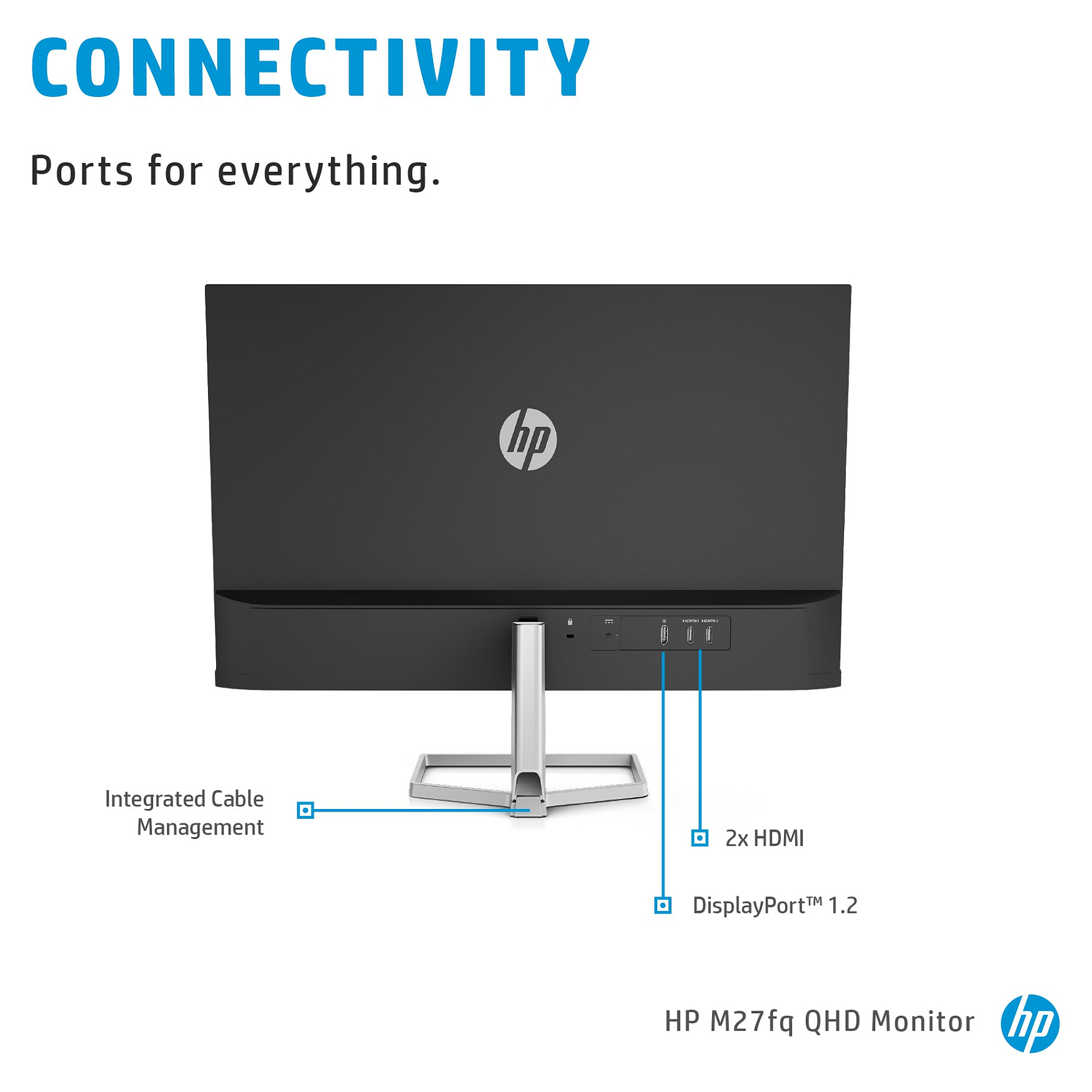 Monitor HP M27fq (27" IPS, QHD, 75Hz) srebrni-9