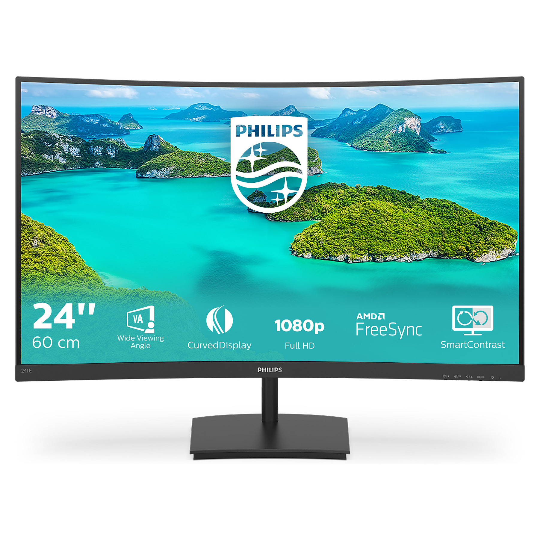 Monitor PHILIPS E Line 241E1SCA/00 (23,6" VA, FHD, 75Hz) crni