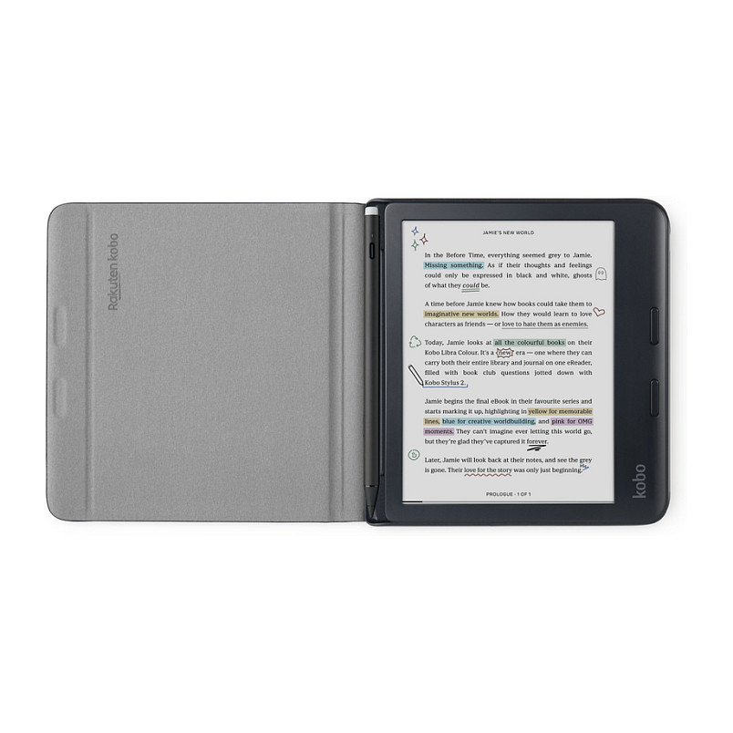 Etui KOBO Libra Colour Notebook SleepCover Black (magnetski, stalak, Sleep/Wake)-1