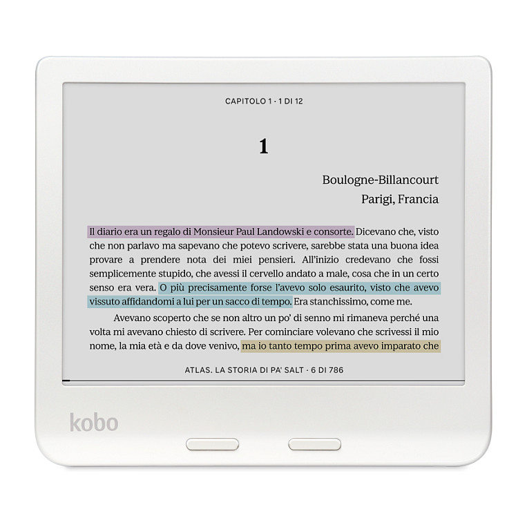 E-book čitač & Notes KOBO Rakuten Libra Colour (7" Touch, E Ink Kaleido, 32GB, WiFi, Bluetooth, bijeli)-2