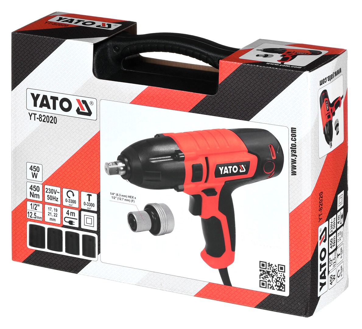Impact wrench YATO YT-82020 1/4" 450 N⋅m 3300 RPM crna, crvena-11
