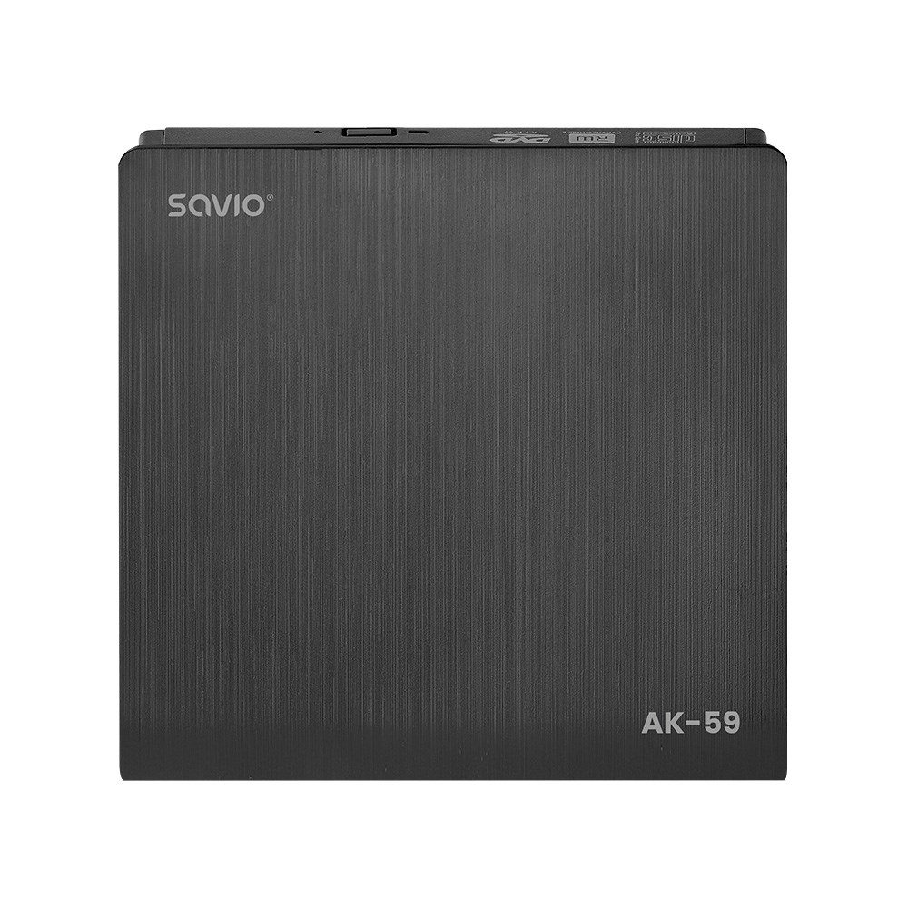 Savio AK-59 Vanjski vitki CD/DVD rekorder R/RW-USB-C/USB-A crna-5