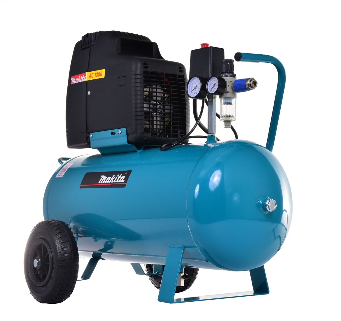Kompresor MAKITA AC1350 (motor power 1500 W, maximum airflow 240 l/min, maximum operating pressure 8 bar, volume 50 l, noise level 97 dB)-0