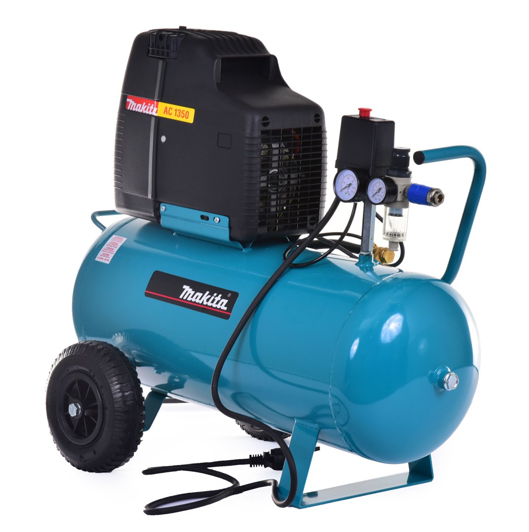 Kompresor MAKITA AC1350 (motor power 1500 W, maximum airflow 240 l/min, maximum operating pressure 8 bar, volume 50 l, noise level 97 dB)-1