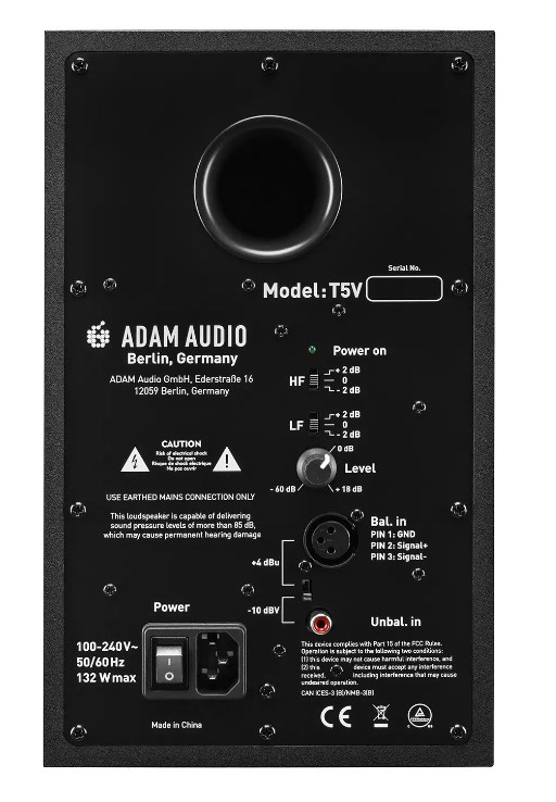 Studio monitori ADAM AUDIO T5V Black (45 - 25000 Hz, THD 0.5%, 106 dB, XLR, RCA)-1