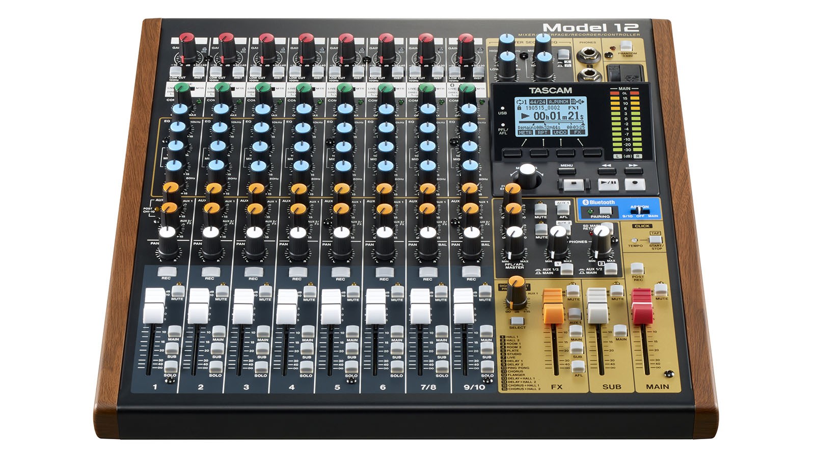 Mikser TASCAM Model 12 (12 kanala, 20 - 20000 Hz, Crna, Drvo)-0