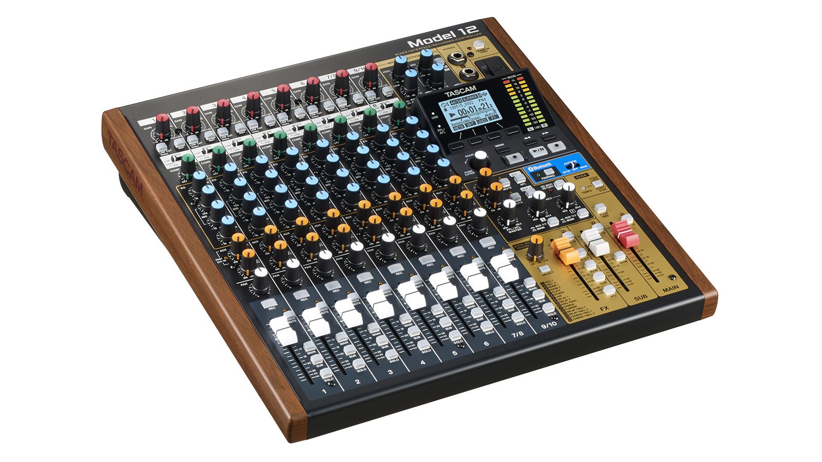 Mikser TASCAM Model 12 (12 kanala, 20 - 20000 Hz, Crna, Drvo)-2