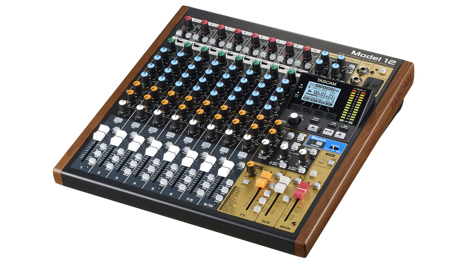 Mikser TASCAM Model 12 (12 kanala, 20 - 20000 Hz, Crna, Drvo)-1