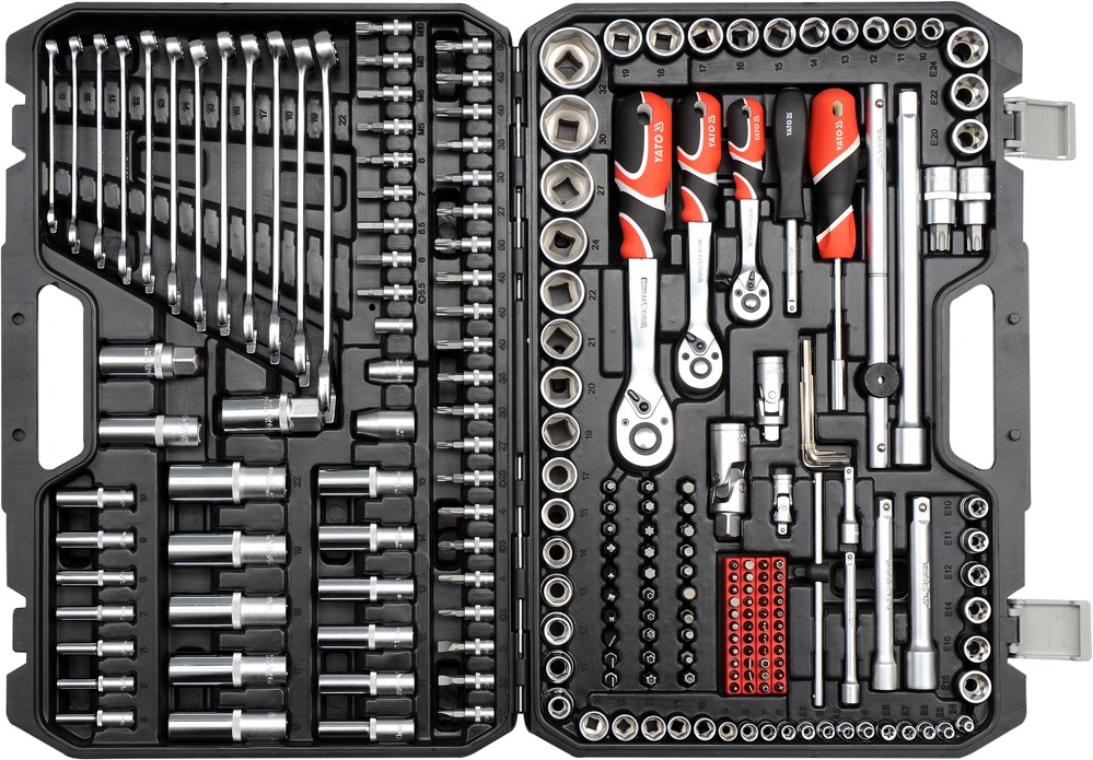Set nasadnih ključeva YATO YT-38841 (1/4", 3/8", 1/2", s produžetkom, ručkom, bitovima i nasadnim ključevima)-2