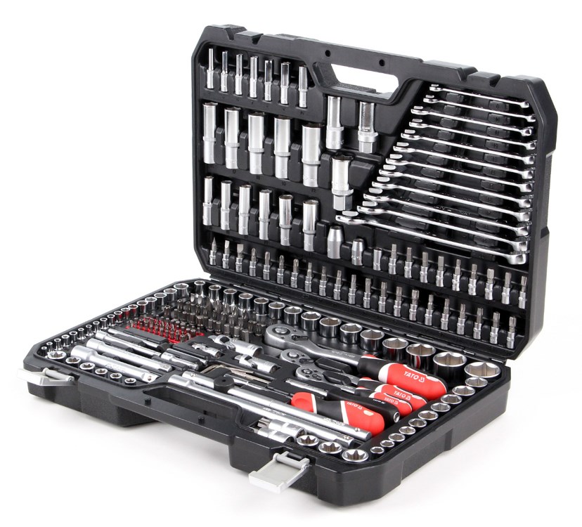 Set nasadnih ključeva YATO YT-38841 (1/4", 3/8", 1/2", s produžetkom, ručkom, bitovima i nasadnim ključevima)