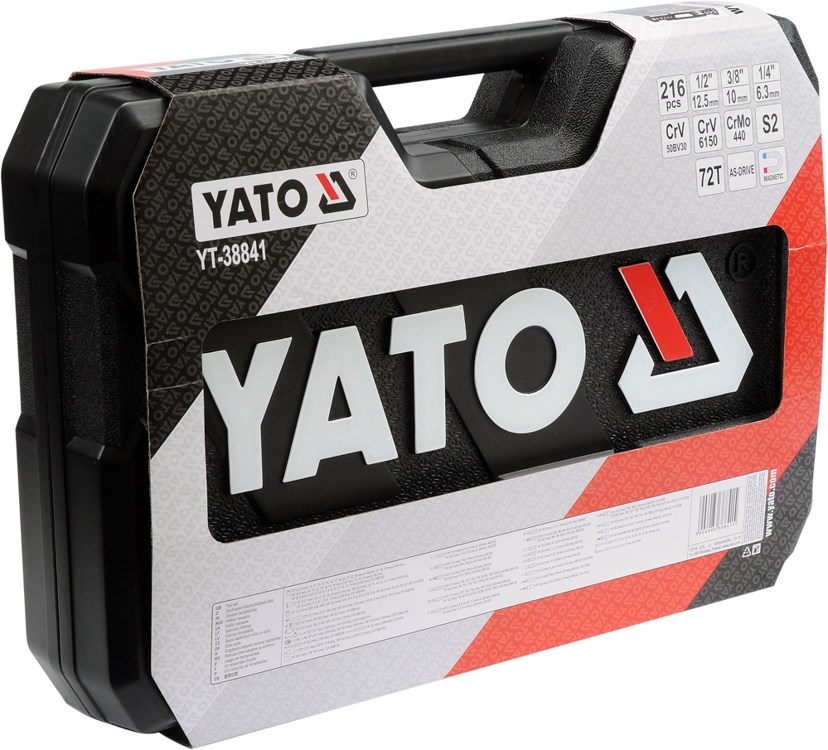 Set nasadnih ključeva YATO YT-38841 (1/4", 3/8", 1/2", s produžetkom, ručkom, bitovima i nasadnim ključevima)-7