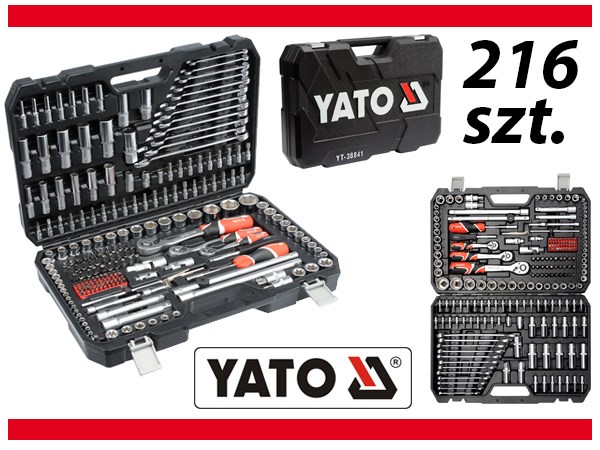 Set nasadnih ključeva YATO YT-38841 (1/4", 3/8", 1/2", s produžetkom, ručkom, bitovima i nasadnim ključevima)-6
