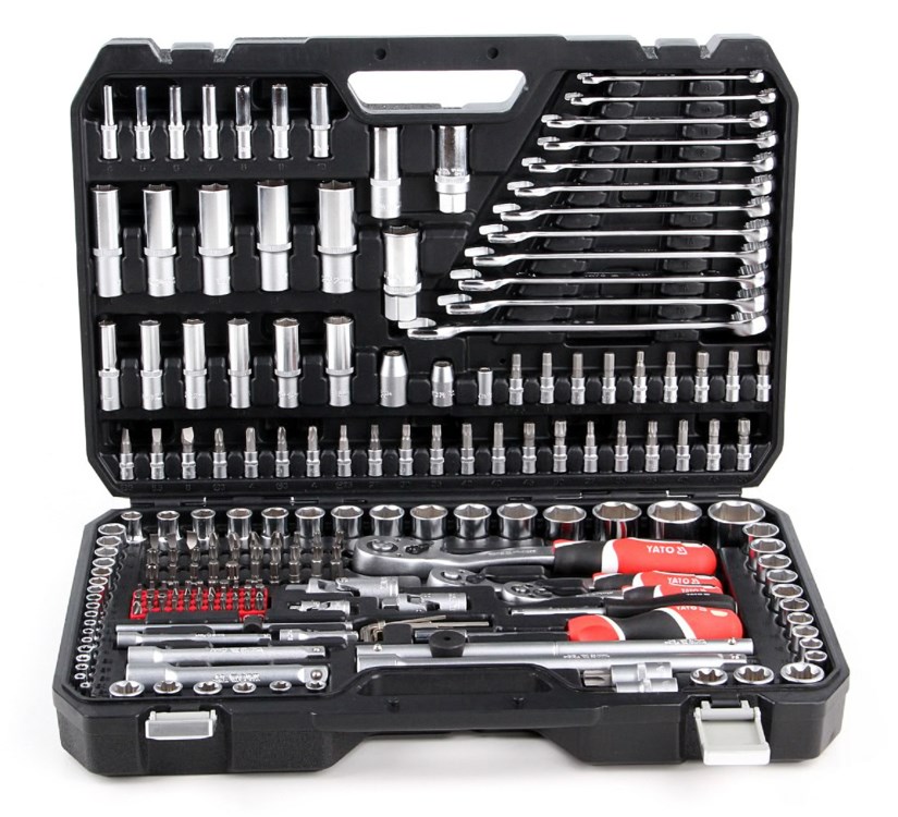 Set nasadnih ključeva YATO YT-38841 (1/4", 3/8", 1/2", s produžetkom, ručkom, bitovima i nasadnim ključevima)-5