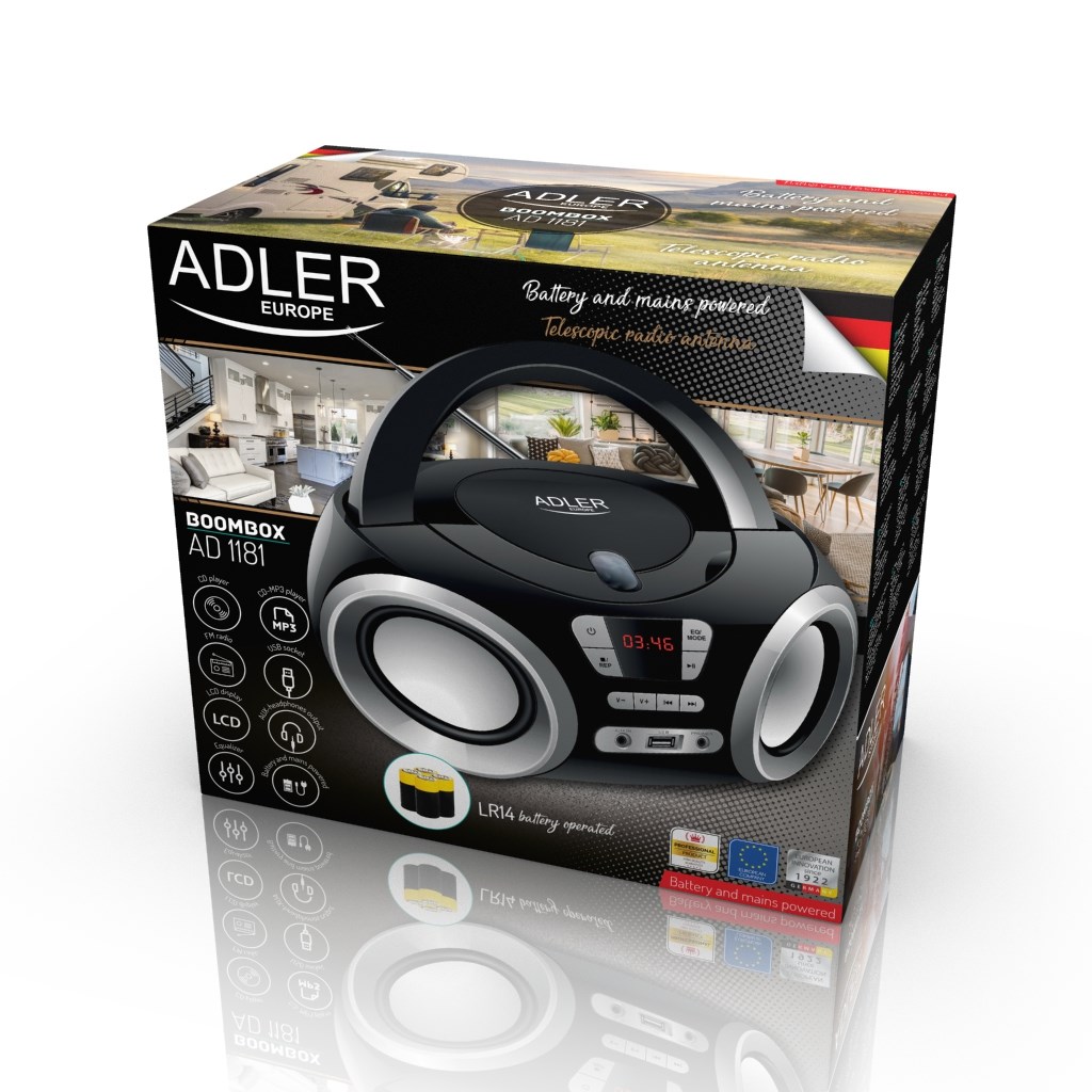 Prijenosni CD player ADLER AD 1181 srebrno-crni-9
