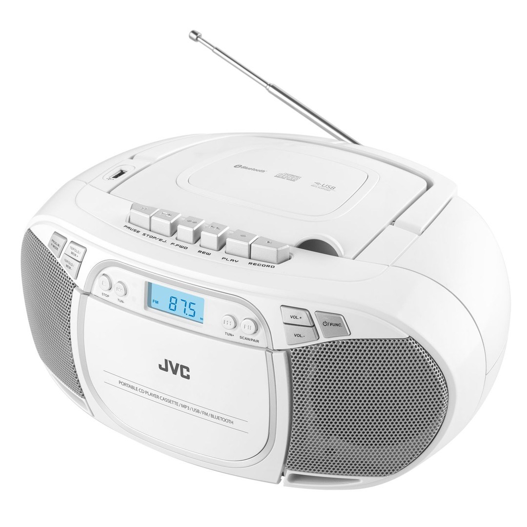 Prijenosni radio JVC RC-E451W (CD, kazetofon, Bluetooth, USB, FM, bijela boja)-18
