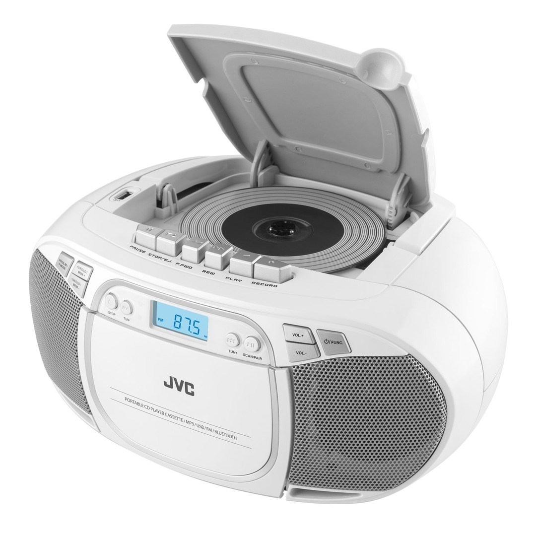 Prijenosni radio JVC RC-E451W (CD, kazetofon, Bluetooth, USB, FM, bijela boja)-10