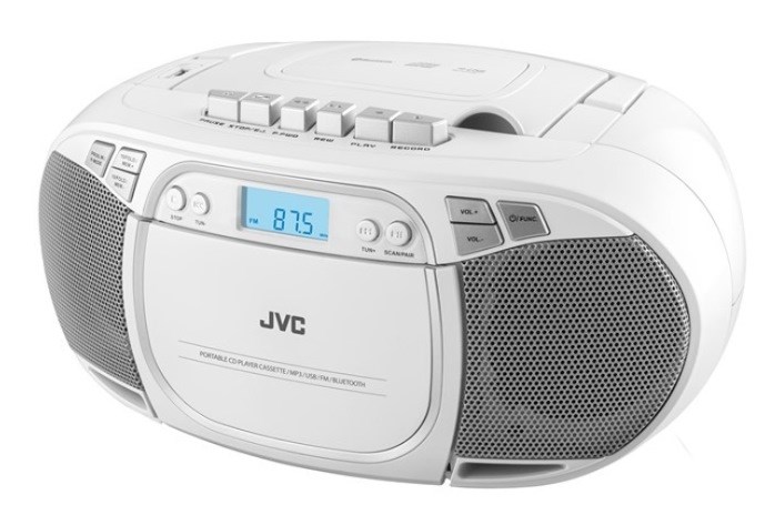 Prijenosni radio JVC RC-E451W (CD, kazetofon, Bluetooth, USB, FM, bijela boja)-16