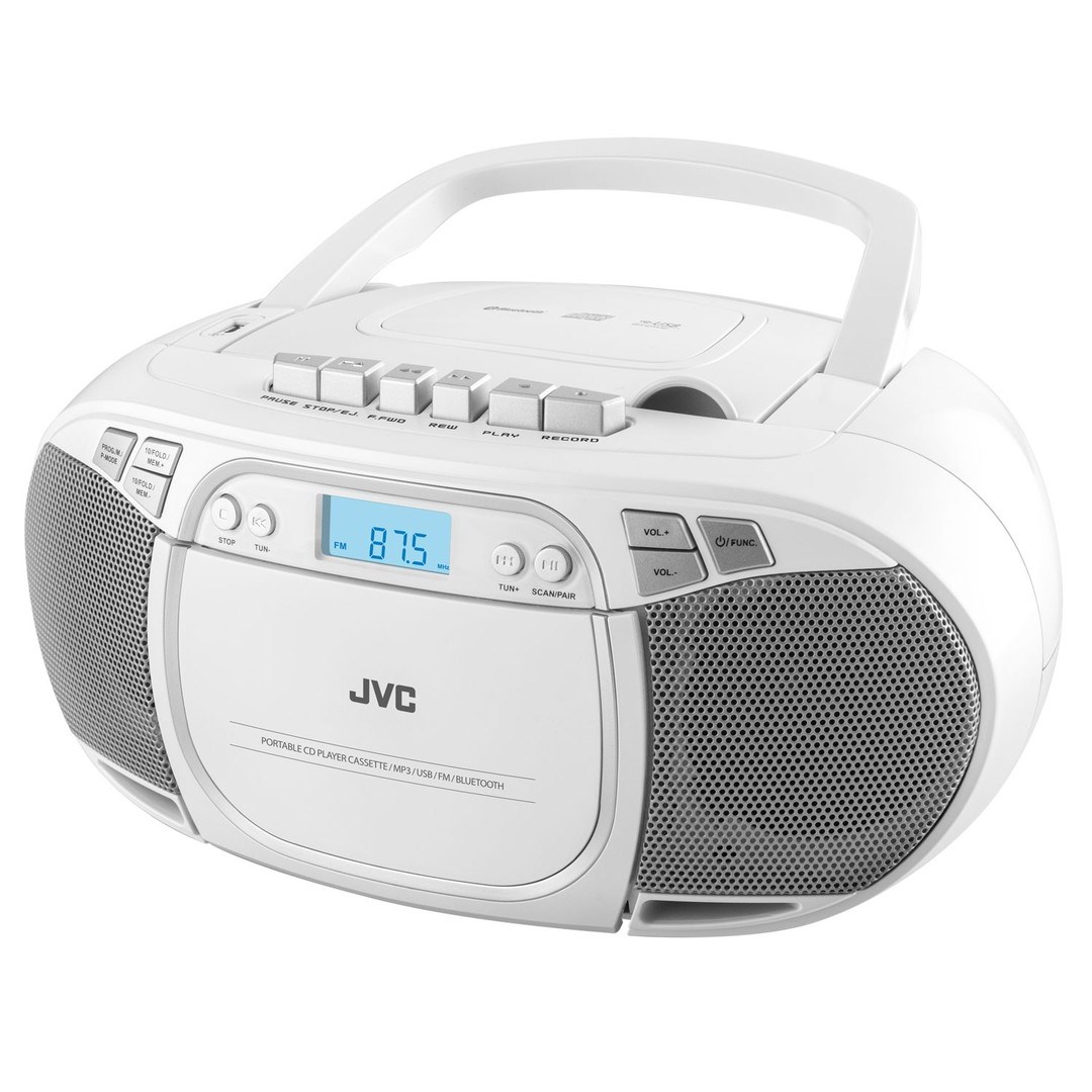 Prijenosni radio JVC RC-E451W (CD, kazetofon, Bluetooth, USB, FM, bijela boja)-17