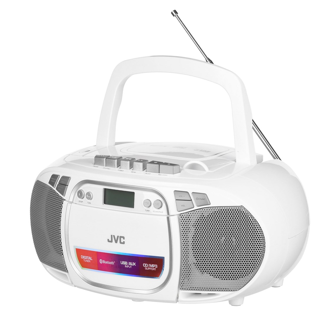 Prijenosni radio JVC RC-E451W (CD, kazetofon, Bluetooth, USB, FM, bijela boja)-2