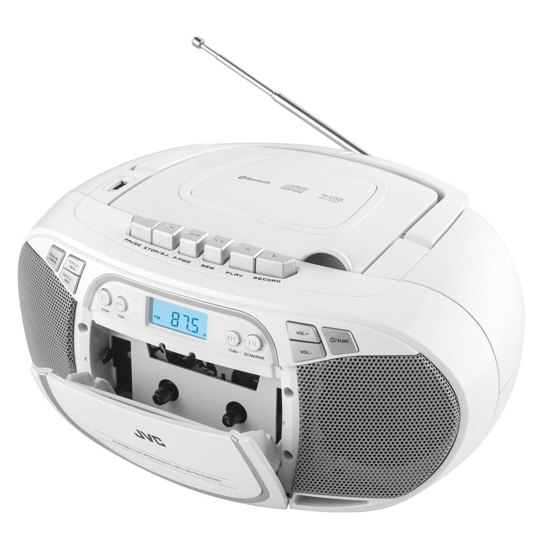 Prijenosni radio JVC RC-E451W (CD, kazetofon, Bluetooth, USB, FM, bijela boja)-11