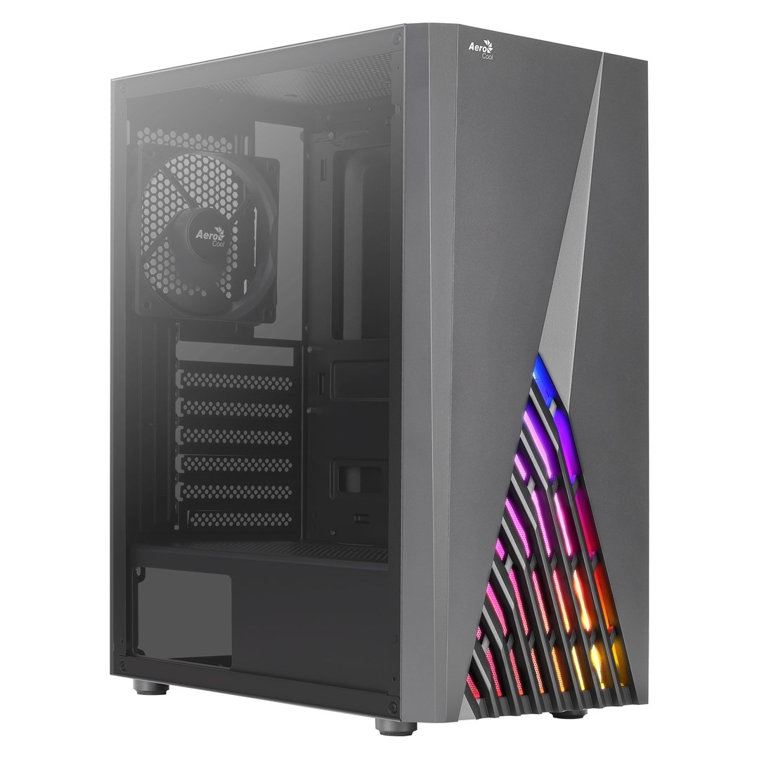 Kućište za računalo Aerocool DELTABKV1 ATX RGB prednja strana puni bočni prozor 12cm ventilator crni-0