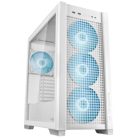 Kućište ASUS TUF GAMING GT302 TG ARGB WHITE (Midi Tower, ATX/mATX/Mini ITX/EATX, 2x 3,5/2,5'' unutarnji slot, 2x 2,5'' unutarnji slot, USB 3.2 Gen1/Gen2)