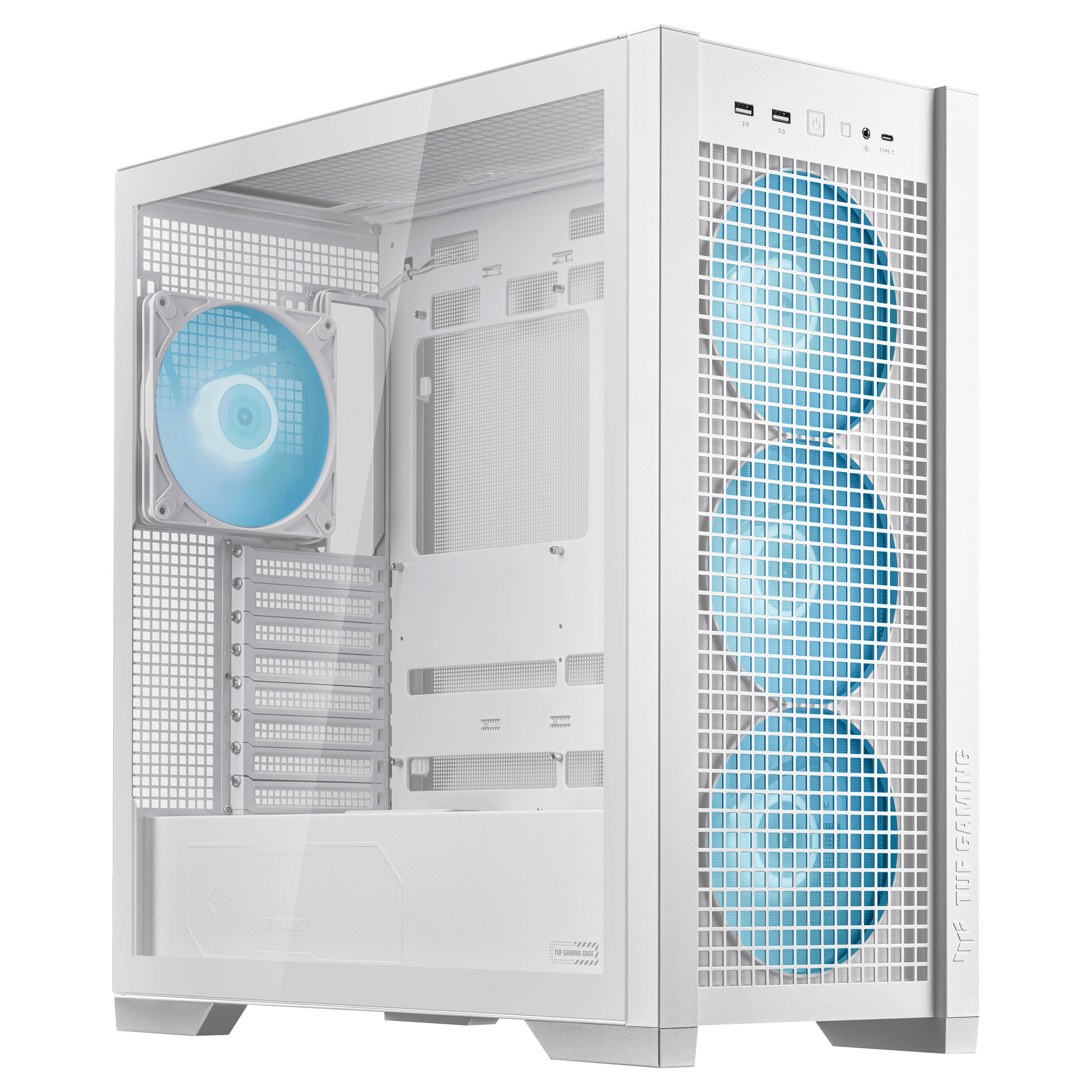 Kućište ASUS TUF GAMING GT302 TG ARGB WHITE (Midi Tower, ATX/mATX/Mini ITX/EATX, 2x 3,5/2,5'' unutarnji slot, 2x 2,5'' unutarnji slot, USB 3.2 Gen1/Gen2)-3