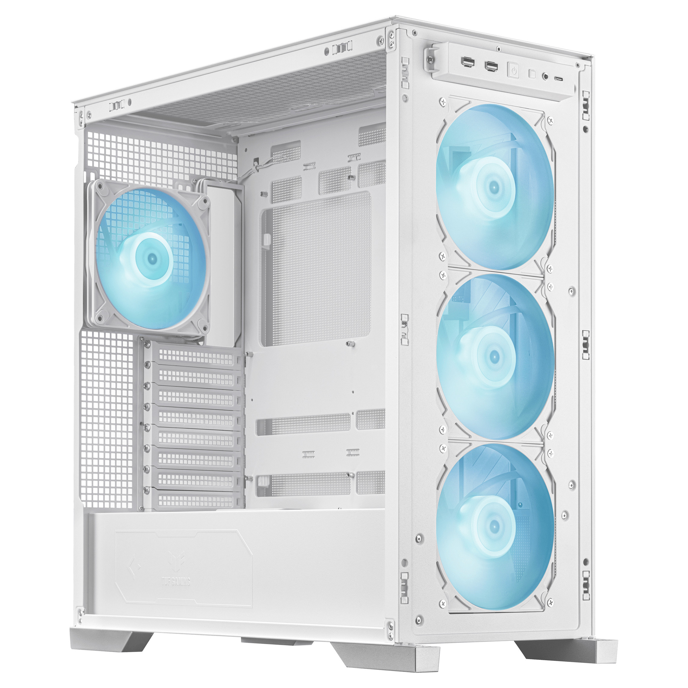 Kućište ASUS TUF GAMING GT302 TG ARGB WHITE (Midi Tower, ATX/mATX/Mini ITX/EATX, 2x 3,5/2,5'' unutarnji slot, 2x 2,5'' unutarnji slot, USB 3.2 Gen1/Gen2)-8