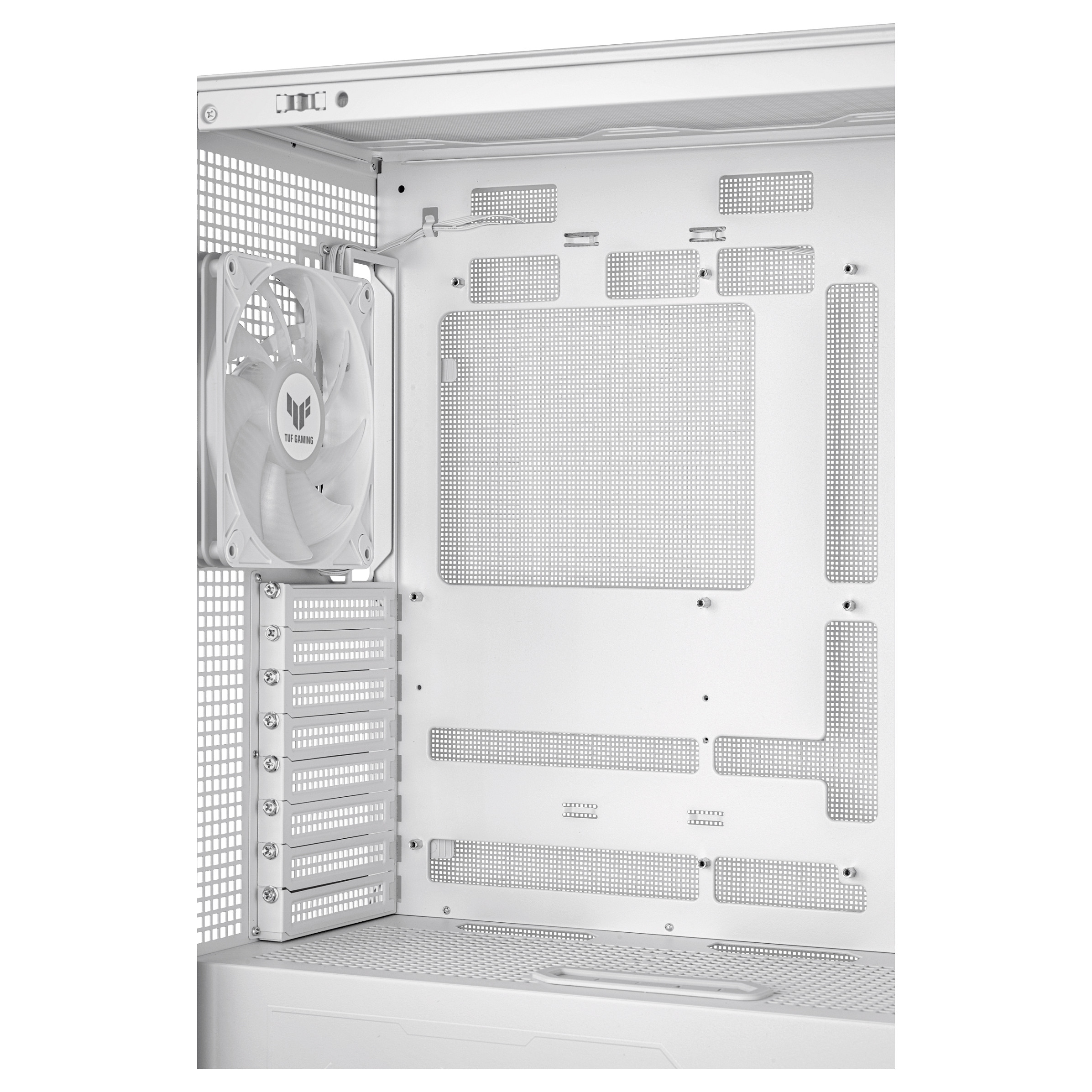 Kućište ASUS TUF GAMING GT302 TG ARGB WHITE (Midi Tower, ATX/mATX/Mini ITX/EATX, 2x 3,5/2,5'' unutarnji slot, 2x 2,5'' unutarnji slot, USB 3.2 Gen1/Gen2)-9