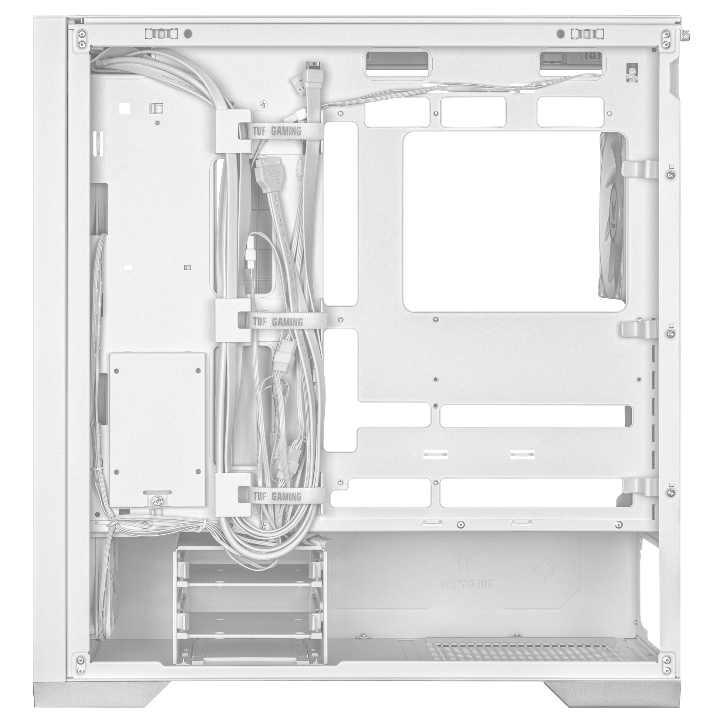 Kućište ASUS TUF GAMING GT302 TG ARGB WHITE (Midi Tower, ATX/mATX/Mini ITX/EATX, 2x 3,5/2,5'' unutarnji slot, 2x 2,5'' unutarnji slot, USB 3.2 Gen1/Gen2)-17