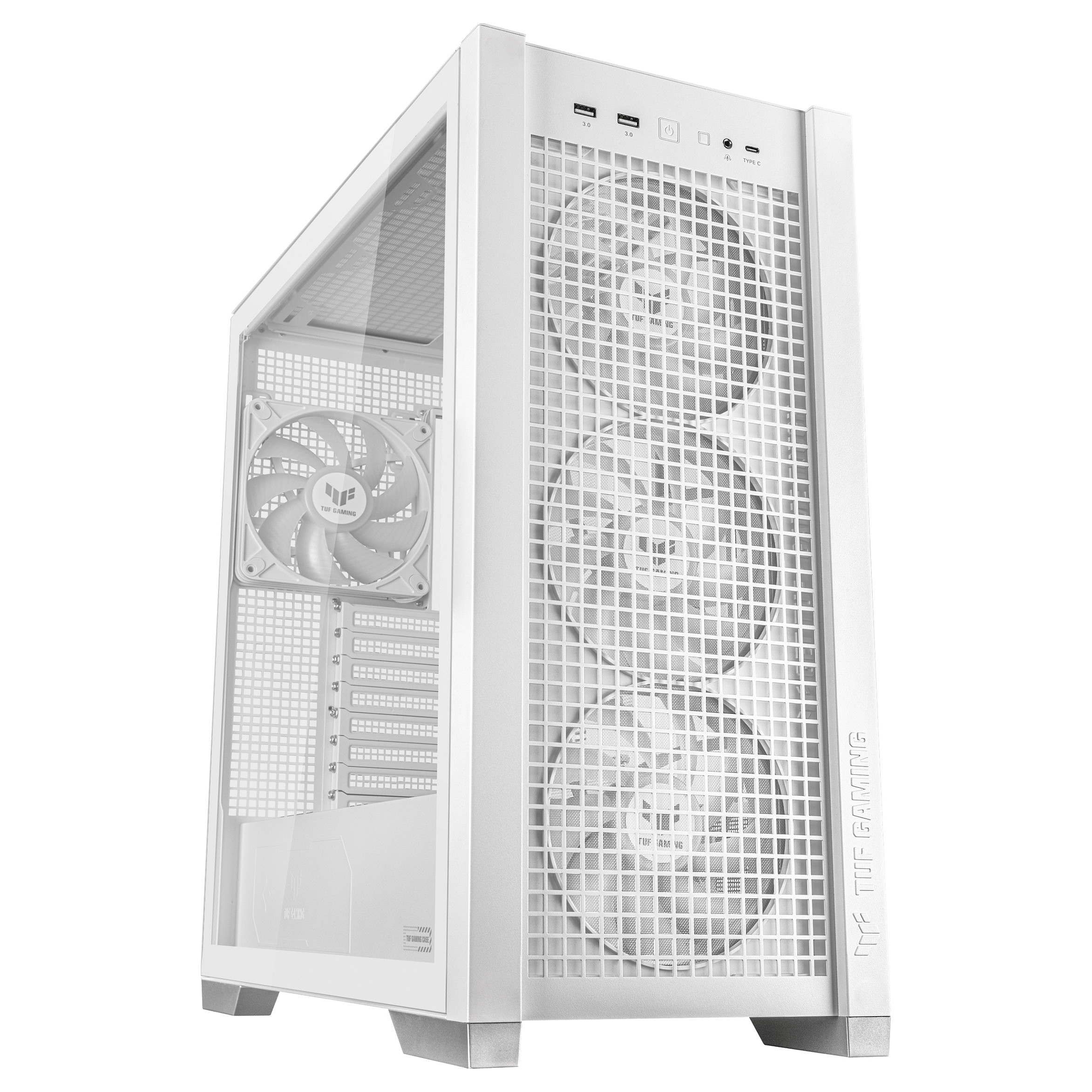 Kućište ASUS TUF GAMING GT302 TG ARGB WHITE (Midi Tower, ATX/mATX/Mini ITX/EATX, 2x 3,5/2,5'' unutarnji slot, 2x 2,5'' unutarnji slot, USB 3.2 Gen1/Gen2)-20
