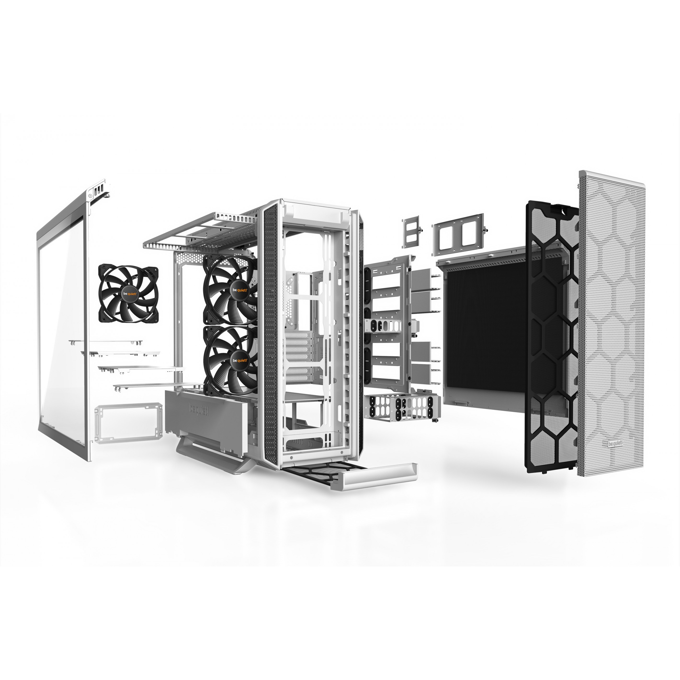 Kućište za računalo BE QUIET! Silent Base 802 Window White Midi Tower (Midi Tower, bijelo, ABS/čelik, 3x 3.5" HDD, 7x 2.5" HDD, USB 3.2 Gen 2 Type-C)-6